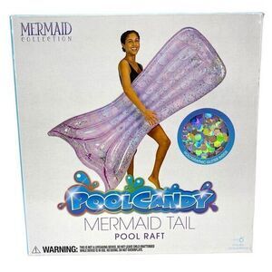 PoolCandy Mermaid Tail Glitter Pool Raft New